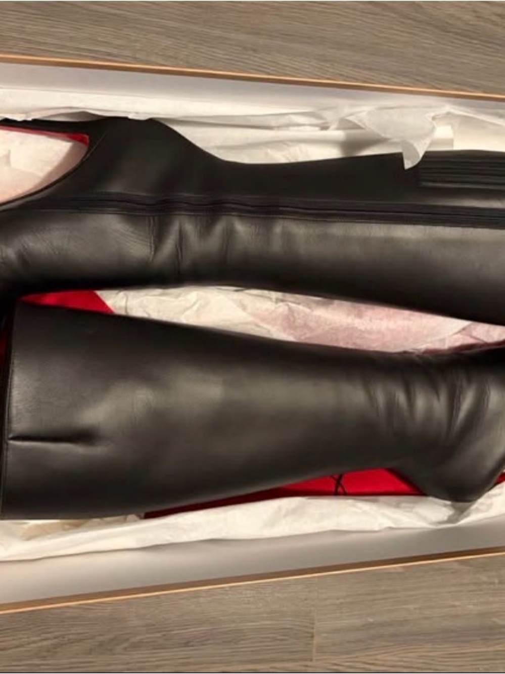 Christian Louboutin Black Leather Boots with Red Sole - Picture 4 of 7